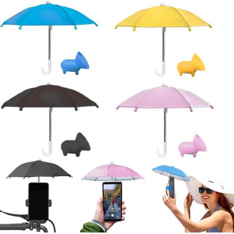 Parasols pour téléphone lot de 4 - protections 22 cm à ventouse, multicolore (1/4)