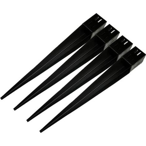 x4 4" Spike Wedge Grip Fence Supports - 100MM Post Timber Drive In Holder Like Metpost