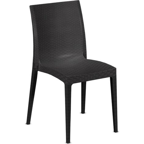Dmora - Sedia da esterno Fiano, Sedia outdoor salvaspazio, Impilabile e leggera, Perfetta per giardini e verande, Made in Italy, 42x48 h81 cm, Antracite
