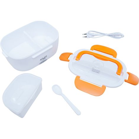 Lunchbox électrique AD 4474 orange, Boite à Repas chauffante 1,1 litre + Cuillère
