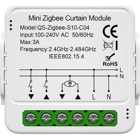 Interrupteur Module Volet Roulant Connecté, Commutateur Rideau Stores WiFi, Compatible avec Alexa Google Home pour Commande Vocale, Minuterie Intelligent Moteur Mural (1/4)