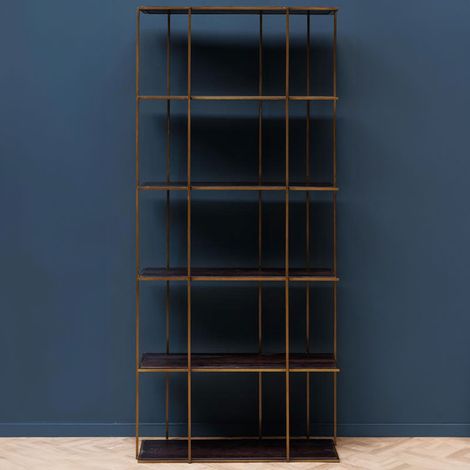 Etagère Tina patine dorée 82x32x182cm (1/3)