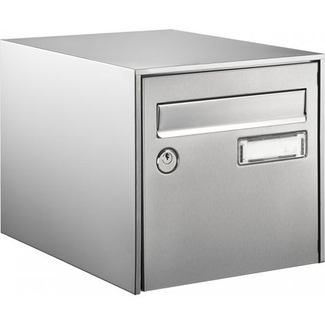 Decayeux – Boîte aux lettres inox loft anticorrosion – face simple – dimensions L 300 x H 290 x P 410 mm – anti-UV avec éclairage LED