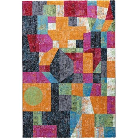 Tapis de salon multicolore design géométrique moderne Milano MUL020