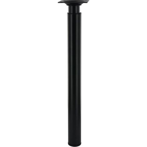 Pied de meuble cylindrique réglable 300 à 500 mm – Aluminium noir – Vissage rapide – Résistance à la corrosion – Pour tables et bars – Cime