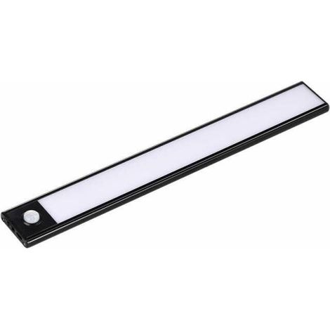 Réglette LED Rechargeable USB 60cm 2,5W Noire avec Détecteur de mouvement - Blanc Neutre - (1/5)