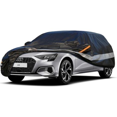 Autoabdeckung 10 Schichten Wasserdicht Atmungsaktiv für Audi A3/S3/RS3 (1996-2023) Schwarz (1/5)