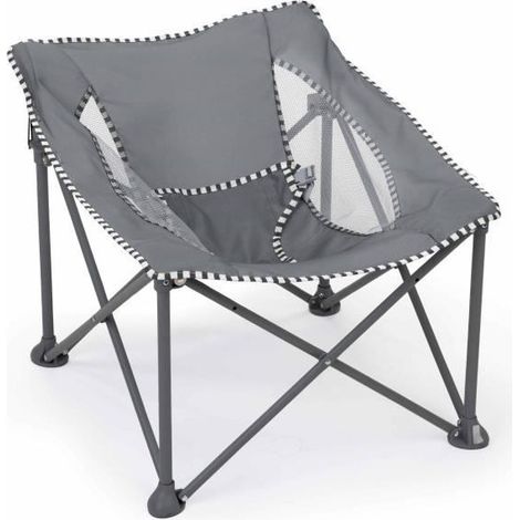 BRIGHT STARS Transat bébé pliable Gris Pop 'N Chill, pare soleil SPF +50 et sac de transport inclus