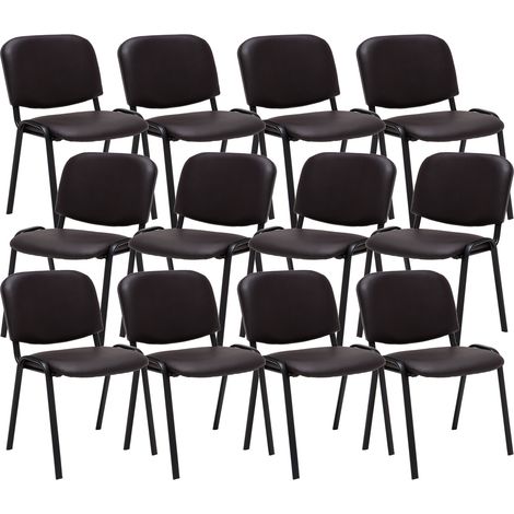 Pack De 12 Sillas Confidente Ken En Simil Cuero Marrón