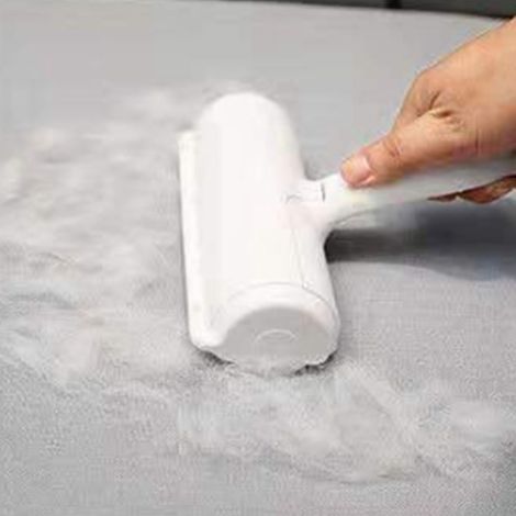 Rouleau anti-peluches, brosse pour pelage, épilateur, épilateur pour poils de chat et d'animaux, modèle sans oreilles avec manche standard, rouge. (1/5)