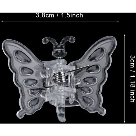 Transparente Pflanzenclips, 100 Gartenclips für Orchideen und vertikal wachsende Pflanzen (3,8 x 3 cm)