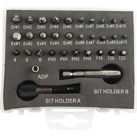33-teiliges Set zum Ausdrehen beschädigter und abgenutzter Schrauben, universell einsetzbar, HSS-Schraubenausdreher-Set (1/5)
