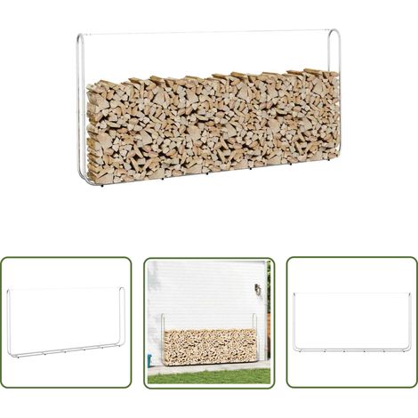 vidaXL Portant de bois de chauffage 300x25x150 cm acier galvanisé (1/5)
