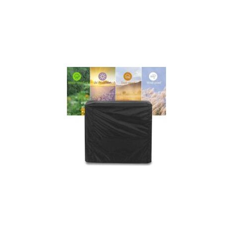 Housse Barbecue Noir, Couverture de Gril Anti-UV/Anti-l'eau/Anti-l'humidité Protection UV Poussière Eau Résistant au Vent pour Barbecue Extérieur Jardin Patio Grill (80x66x100cm) - Crezuo (1/3)