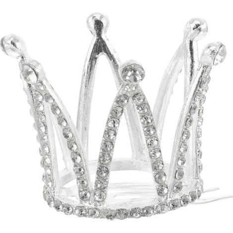 Strass-Tiara/Haarspange/Haarreif/Haargummi für kleine Blumenmädchen (Kronen-Design) – 5,00 x 3,80 x 3,50 cm – Silber (1/4)