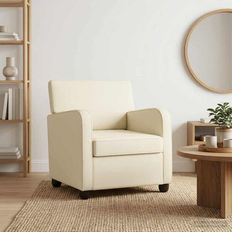 vidaXL Fauteuil Crème Velours (1/5)