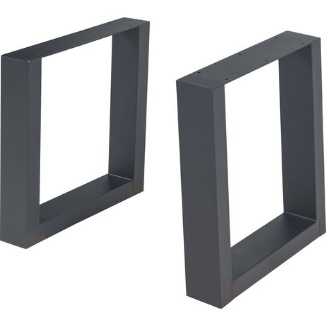 Lot de 2 pieds de table meuble moderne design original DIY acier 40 x 43 cm noir