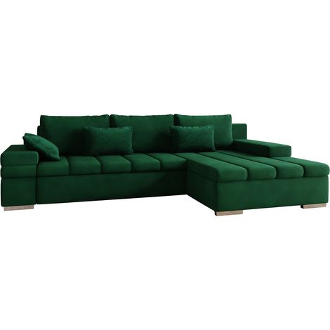 Sofá rinconero Comfivo Olivetum II, Uttario Velvet 2951 + Magic Velvet Pik 2225, Función de descanso, Almacenaje, 310x175x83cm, 0