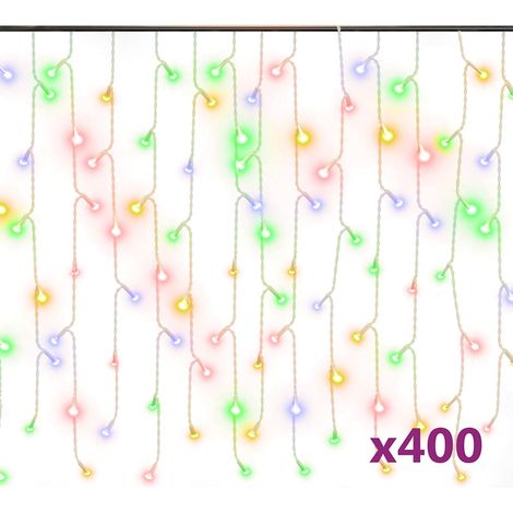 Rideau lumineux à glaçons LED 10m 400LED Multicolore 8fonctions CFW696457 (1/5)