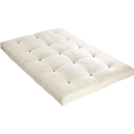 Matelas 140 x 190 - Futon - 15 cm - Ferme et Equilibre - Ecru (1/4)