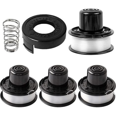 Spool of Trimmer Line Compatible with A6226-XJ A6226 RS-136-BKP, Suitable for Black+Decker GL250, GL310, GL360, Ø1.65mm-6.1m (4 Spools + 1 Cover + 1 Spring) (1/5)