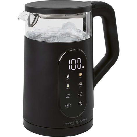 Bouilloire électrique 1,7L en verre Noir Proficook PC-WK1328G-Noir (1/2)