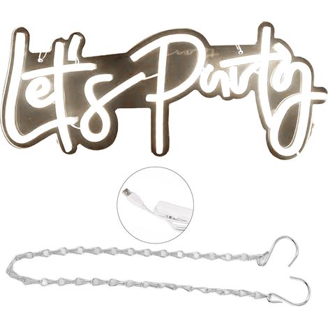 veilleuse-Enseigne Neon pour Fête avec Feuille Transparente Acrylic et Câble USB - Décoration Murale pour Chambre/Salle de Jeux - Lumière LED Blanche (555g) (1/5)
