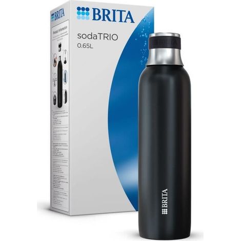 Botella BRITA para sodaTRIO - acero inoxidable - 0,65L - negra (1/5)