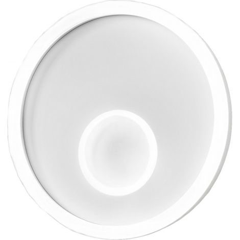 Lampada a soffitto Melania P/P LED 30W 3000K, plafoniera tonda in alluminio bianco, diffusore in metacrilato satinato, IP20, 1300lm - Gealuce (1/5)