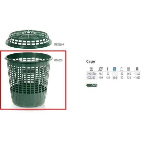 Gabbia di Kosz zielony 60l