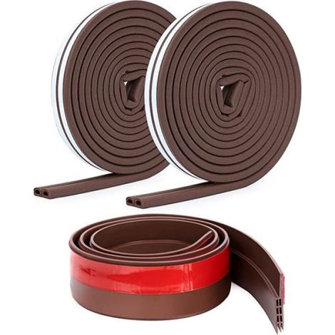 Bande de Joint de Porte - - D-Profil - Mousse EPDM - 12M + 1M - Marron (1/4)