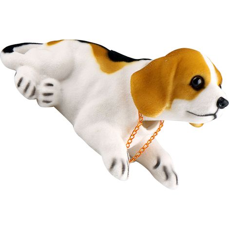 Beagle - Figurine à tête oscillante en résine, ornement de voiture en forme de chien, décoration intérieure de voiture mignonne de style dessin animé (1/2)