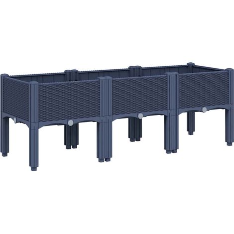 Fioriera da Giardino con Gambe Grigio Blu 120x40x42 cm in PP vidaXL (1/5)