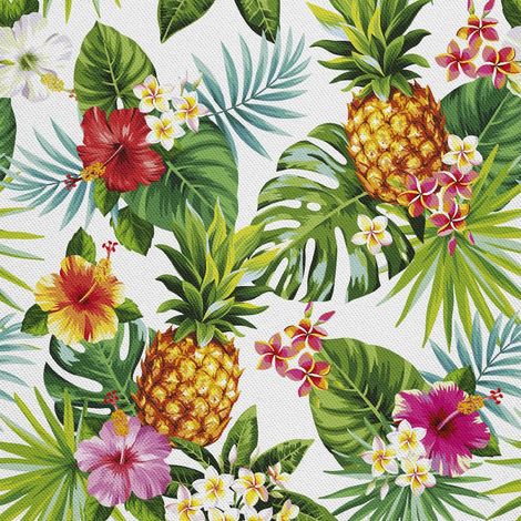 Dekorative Outdoor-Stoffe Oxford - Motiv Blumen Ananas I DX136 (1/5)