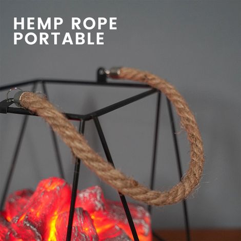 Dekorative LED-Lampe in Form einer Holzkohleflamme im europäischen, grenzüberschreitenden Stil, schmiedeeisernes Ornament, dekoratives Accessoire B (1/5)