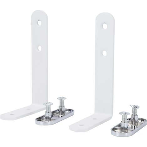 Support D'écran de L Blanc en Acier et Alliage D'aluminium, Clip de Fixation Fiable sans Bavures, Lot de 2 Sets de Sets pour Bureau et Espace de Travail (1/5)