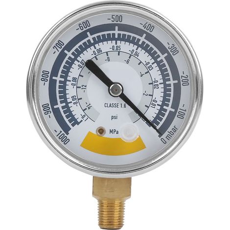 Manomètre précis, Instrument de jauge d'air pour pompe à vide, connecteur 0-14psi NPT 1/8 pouces (1/5)