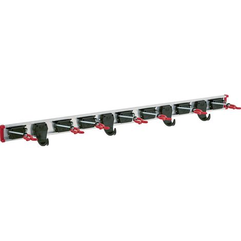 Gerätehalter Länge Führungsschiene 1000 mm Haken 4 Halter 7 Aluminium