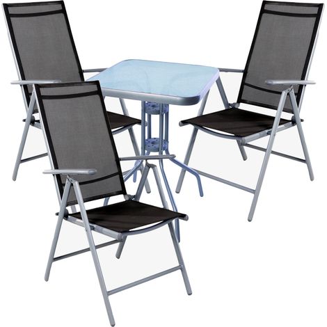 Bistrogarnitur 4-teilig 60x60cm Silber/Anthrazit-MMC33081+3xMMC5000DG (1/3)