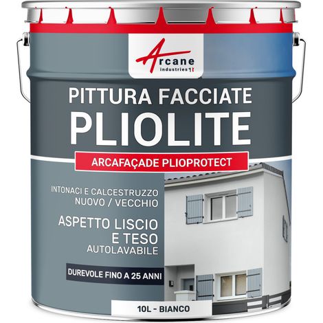 Pittura alla pliolite : per facciate e stucco - ARCAFAÇADE PLIOPROTECT - 10 L (+ o - 80 m² in 1 strato) Bianco - ARCANE INDUSTRIES