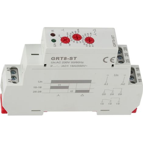 Démarreur progressif à relais delta GRT8‑ST avec temporisateur étoile-triangle (AC/DC 12 V240 V) (1/5)