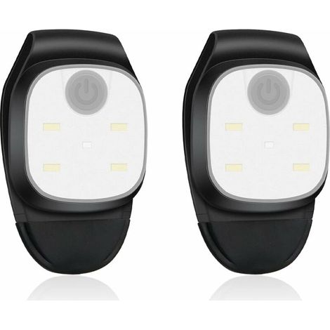 Lampada frontale a LED, lampada da petto, 2 pezzi, lampada da corsa con 4 modalità di illuminazione, lampada di sicurezza con clip per sport all'aria aperta, corsa, campeggio [Classe energetica A+++] (1/4)