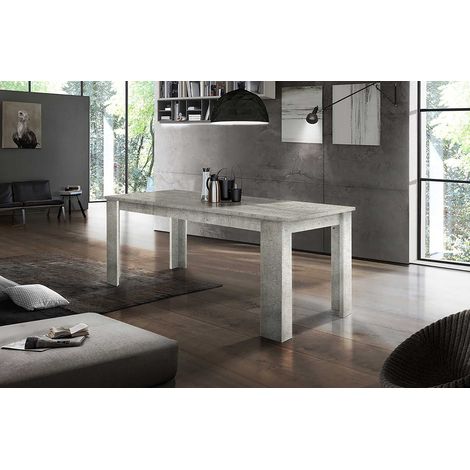Table de salle à manger extensible 140 cm blanc/béton Jessica (1/3)