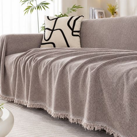 Housse jeté de canapé chenille Kangxu Sérénité Café Toffee – Remise nouveauté 180180 adapté pour grand fauteuil 1 place 4 g – Livraison gratuite (1/4)
