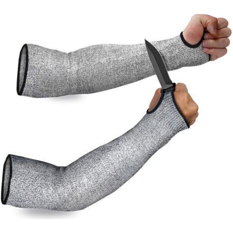 Cut Resistance Knit Sleeve Level 5 Protection,Slash Resistant Safety Protective Arm Sleeves with Thumb Slot Helps Prevent Scrapes Scratches Skin Irritation