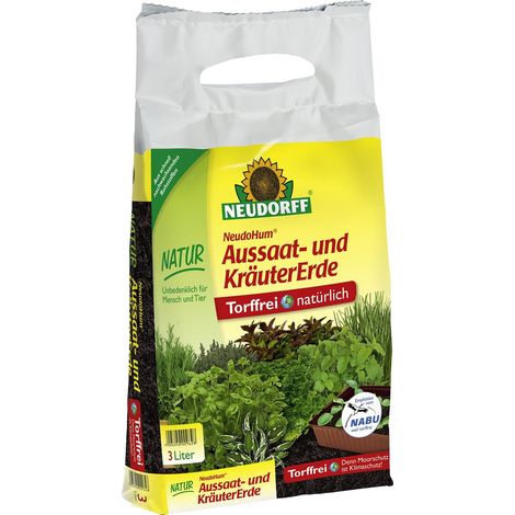 NEUDORFF® NeudoHum® Aussaat- und KräuterErde 3 Liter torffrei