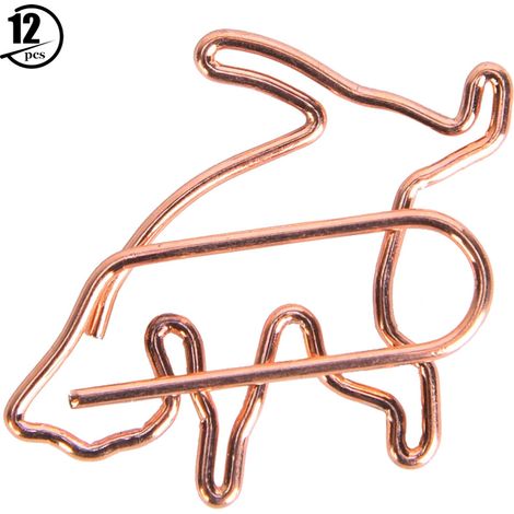 Clips de papel bonitos, clips de papel divertidos, clips de papel con forma de animales, clips de papel decorativos de metal de alta calidad, superficie lisa, resistentes a la corrosión, aspecto lúdic (1/5)
