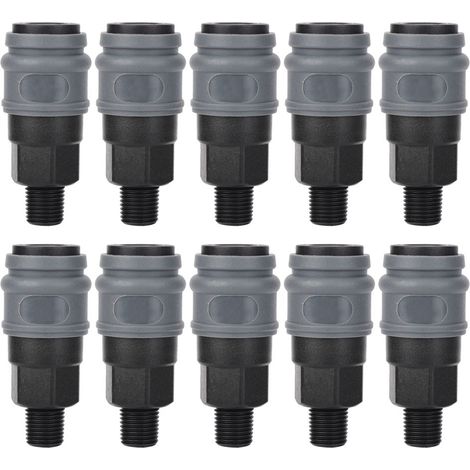 Raccord pneumatique rapide SM C auto-verrouillant en acier et plastique, joint pour tuyau d'air, filetage G3/8" (30 pièces) (1/5)