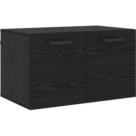 Maison Exclusive - Mobiletto a muro Rovere Nero 60 x 36,5 x 35 cm