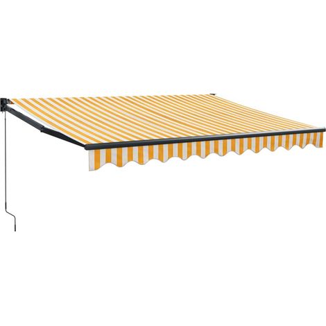 Maison Exclusive - Markise Einziehbar Gelb und Weiß 3,5x2,5 m Sto